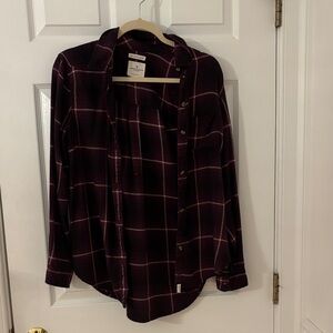 Plaid Button-Up Shirt